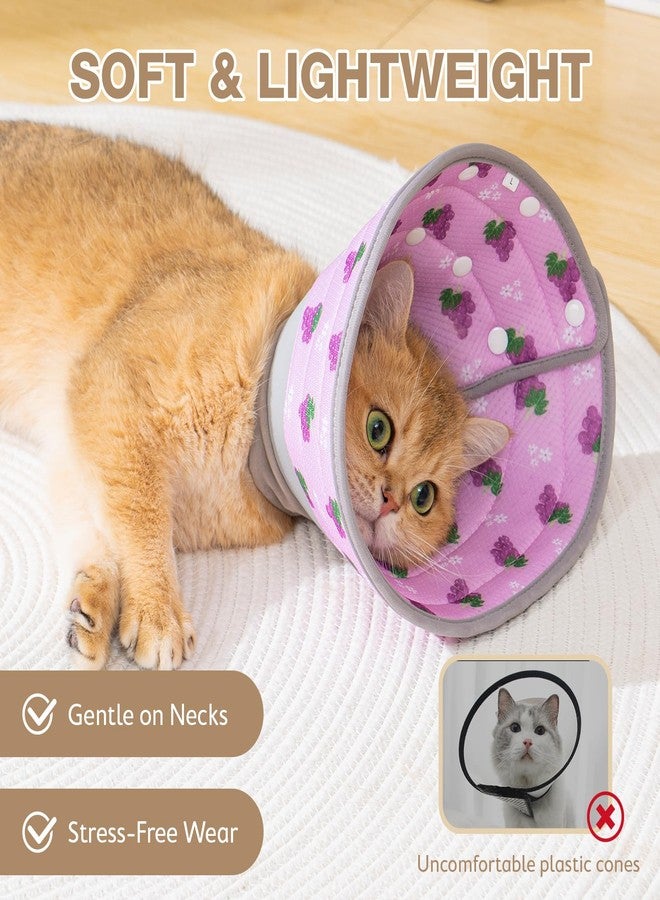 Avont Cat Cone Collar Soft to Stop Licking, Adjustable Foldable Lightweight Kitten Recovery Collar After Surgery for Small Dogs, Elizabeth Cone of Shame Alternative -Grape(S) - Image 5